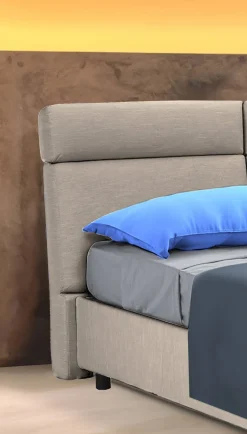 Letti Matrimoniali > Dmora Letto Matrimoniale  Materasso Incluso Sfoderabile, Contenitore Made in Italy - Bedero Grigio Tortora