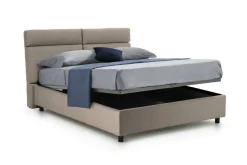 Letti Matrimoniali > Dmora Letto Matrimoniale  Materasso Incluso Sfoderabile, Contenitore Made in Italy - Bedero Grigio Tortora