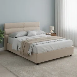 Letti Matrimoniali > Dmora Letto Matrimoniale Materasso Incluso Sfoderabile, Contenitore Made in Italy - Brunate Grigio Tortora
