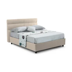 Letti Matrimoniali > Dmora Letto Matrimoniale  Materasso Incluso Sfoderabile, Contenitore Made in Italy - Brunate Grigio Tortora