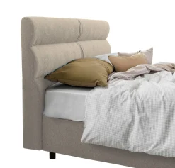 Letto Matrimoniale Grigio Tortora Materasso Incluso Sfoderabile, Contenitore Made in Italy - Briatico