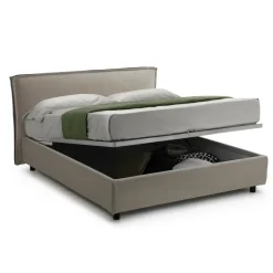 Letto Matrimoniale Grigio Tortora Materasso Incluso Sfoderabile, Contenitore Made in Italy - Bruzolo
