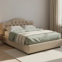 Letti Matrimoniali > Dmora Letto Matrimoniale Sfoderabile Contenitore, Dimensione Materasso 160x200 cm Made in Italy - Ator Grigio Tortora