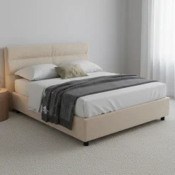 Letti Matrimoniali > Dmora Letto Matrimoniale Sfoderabile Contenitore, Dimensione Materasso 160x200 cm Made in Italy - Bubbio Grigio Tortora