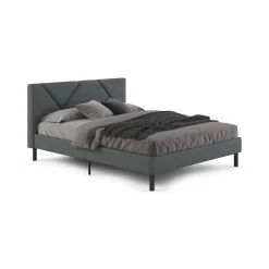 Letti Matrimoniali > Dmora Letto matrimoniale 169x214cm imbottito - Hypnos Grigio