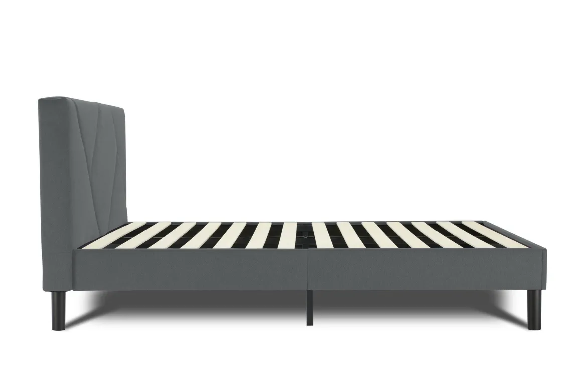Letto matrimoniale grigio 169x204cm imbottito - Morpheus
