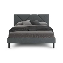 Letto matrimoniale grigio 169x204cm imbottito - Morpheus