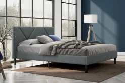 Letto matrimoniale grigio 169x204cm imbottito - Morpheus