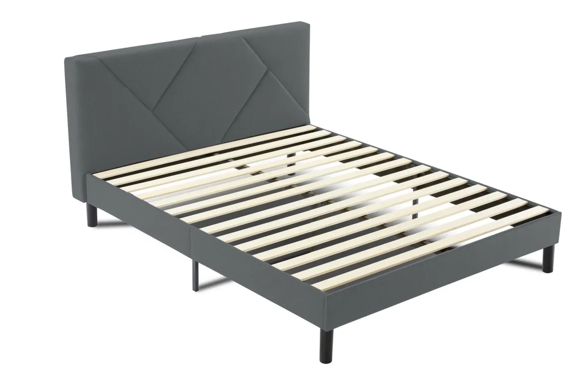 Letto matrimoniale grigio 169x204cm imbottito - Morpheus