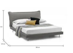 Letti Matrimoniali|Camera Da Letto > Dmora Letto matrimoniale 180x215cm sfoderabile - Pietersite Grigio