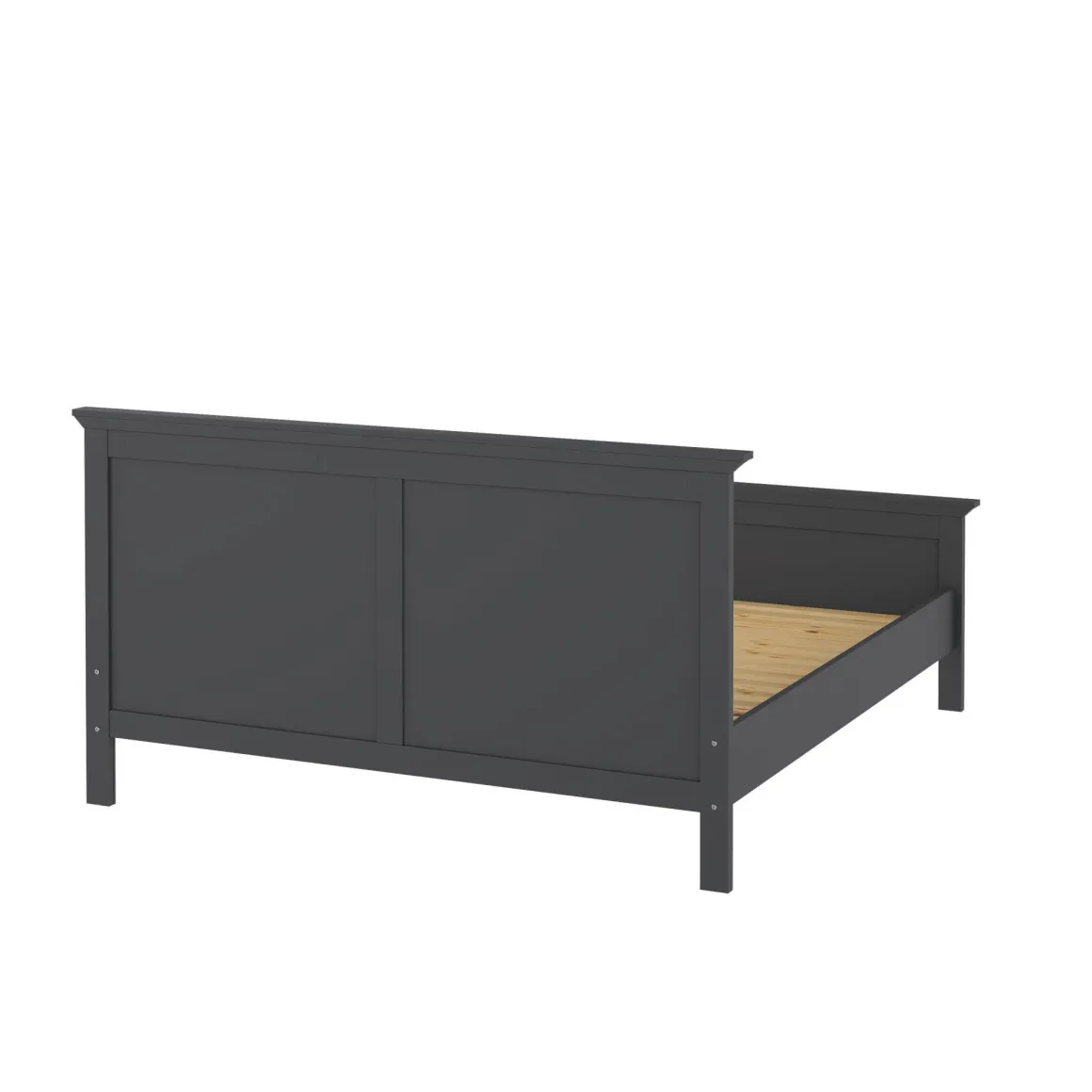 Letto matrimoniale grigio 199x210cm rete inclusa - Abies