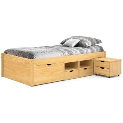 Letto Matrimoniale Marrone Contenitore Matrimoniale, - Cavallo