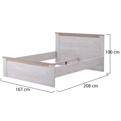 Letti Matrimoniali > Dmora Letto Matrimoniale Marrone Larice Chiaro Marrone Rovere Dimensione Materasso 160x200 cm Peso Supportato 200 kg, Matrimoniale - Claviere Marrone Rovere, Marrone Larice chiaro