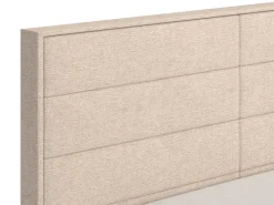 Letti Matrimoniali > Dmora Letto Matrimoniale Marrone Rovere Bianco Crema Testiera Imbottita Imbottito, Dimensione Materasso 180x200 cm - Circeo Bianco Crema, Marrone Rovere