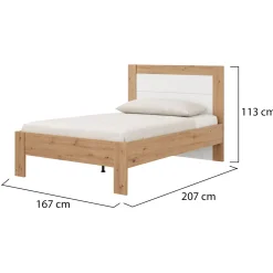 Letti Matrimoniali > Dmora Letto Matrimoniale Dimensione Materasso 160x200 cm Peso Supportato 200 kg, Matrimoniale - Coazze Marrone Rovere Nodi