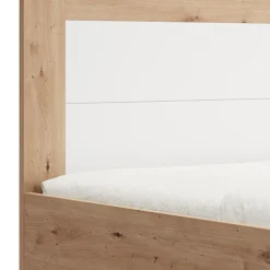 Letti Matrimoniali > Dmora Letto Matrimoniale Dimensione Materasso 160x200 cm Peso Supportato 200 kg, Matrimoniale - Coazze Marrone Rovere Nodi