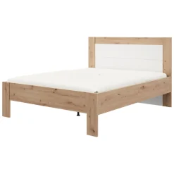 Letti Matrimoniali > Dmora Letto Matrimoniale Dimensione Materasso 160x200 cm Peso Supportato 200 kg, Matrimoniale - Coazze Marrone Rovere Nodi