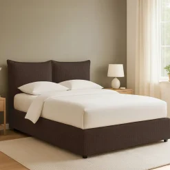 Letti Matrimoniali|Letti Contenitore > Dmora Letto Matrimoniale Sfoderabile Contenitore, Dimensione Materasso 160x190 cm - Calcio Marrone