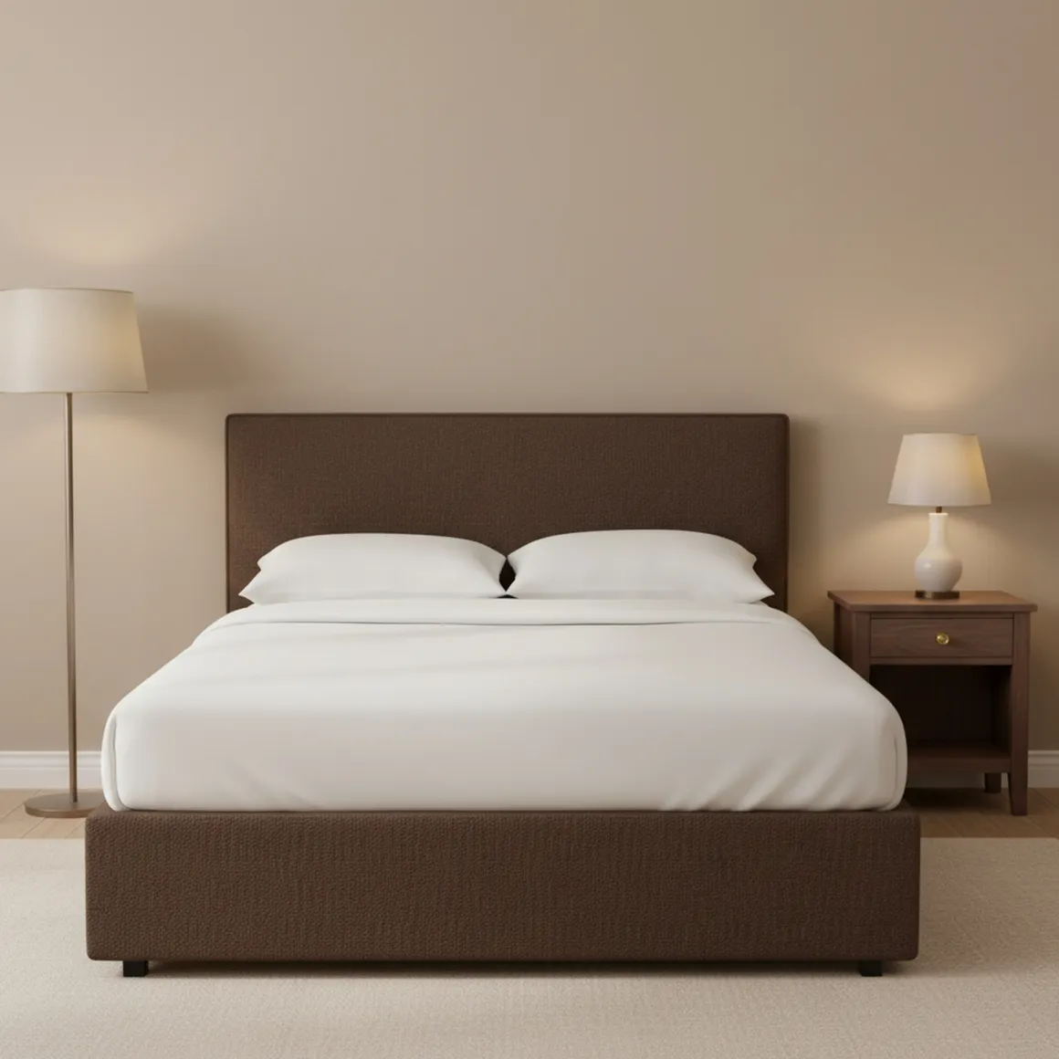 Letto Matrimoniale Marrone Sfoderabile Contenitore, Dimensione Materasso 160x190 cm - Lioni