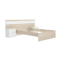 Letto matrimoniale moderno rovere e bianco 205x266cm - Haima