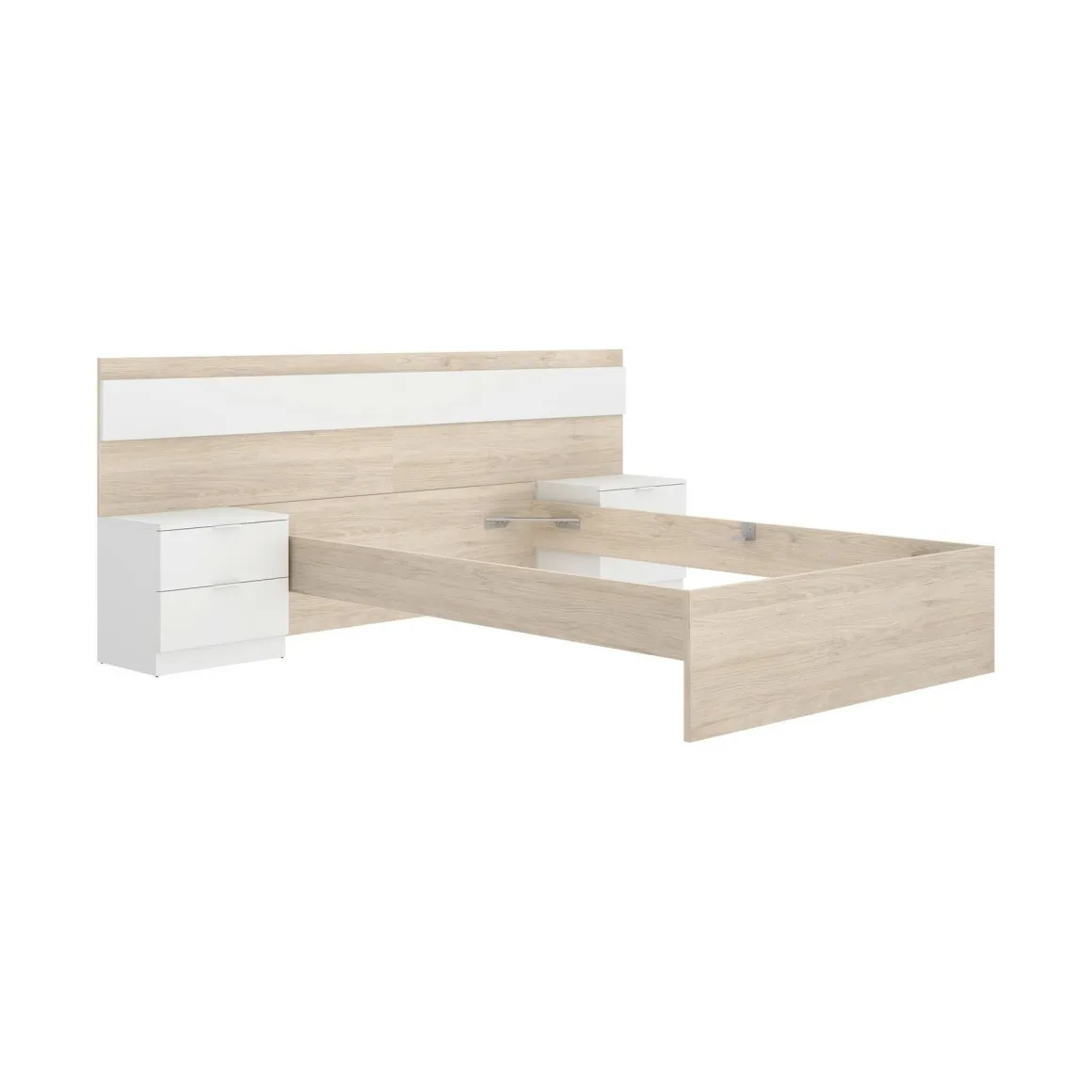 Letto matrimoniale moderno rovere e bianco 205x266cm - Haima