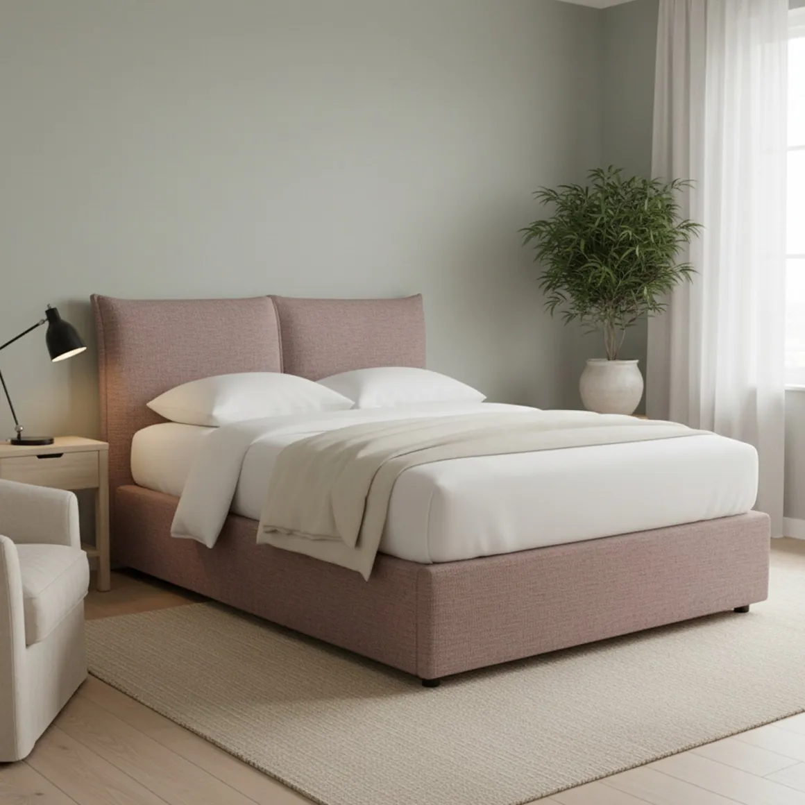 Letti Matrimoniali|Letti Contenitore > Dmora Letto Matrimoniale Sfoderabile Contenitore, Dimensione Materasso 160x190 cm - Colere Rosa Antico