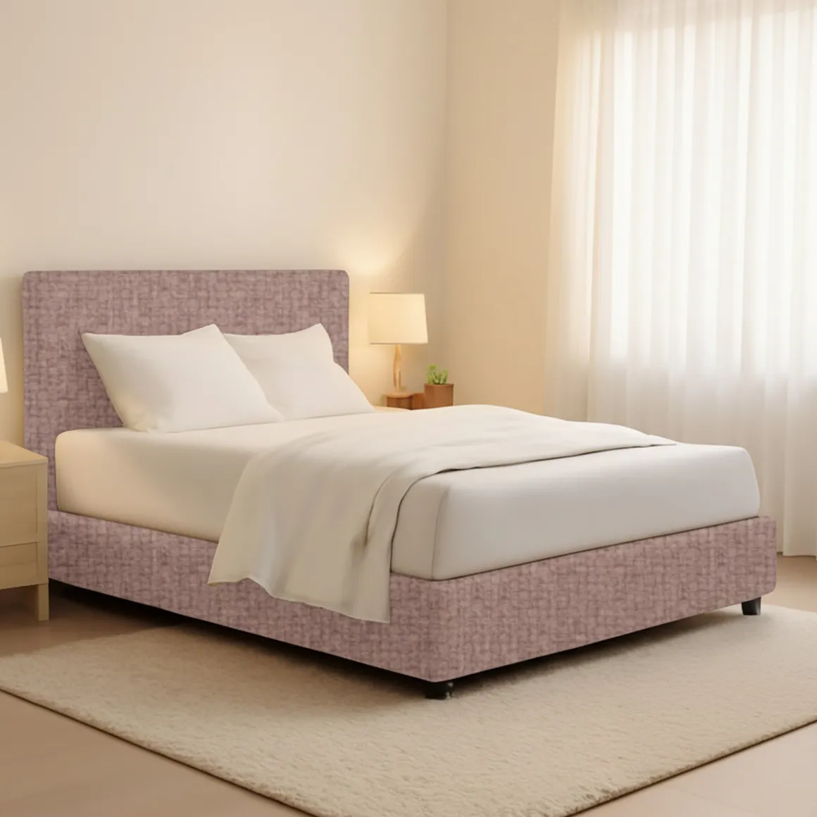 Letti Matrimoniali|Letti Contenitore > Dmora Letto Matrimoniale Sfoderabile Contenitore, Dimensione Materasso 160x190 cm - Issime Rosa Antico