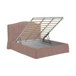 Letto Matrimoniale Rosa Antico Sfoderabile Contenitore, Dimensione Materasso 160x190 cm - Turania