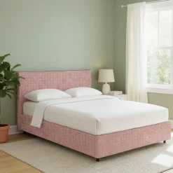 Letto Matrimoniale Rosa Sfoderabile Contenitore, Dimensione Materasso 160x200 cm - Peia