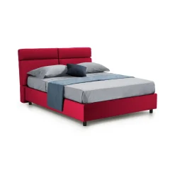 Letto Matrimoniale Rosso Sfoderabile Contenitore, Dimensione Materasso 160x190 cm Made in Italy - Alcatron