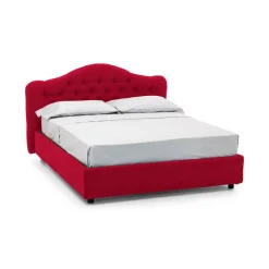 Letto Matrimoniale Rosso Sfoderabile Contenitore, Dimensione Materasso 160x200 cm Made in Italy - Aly