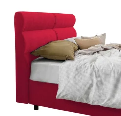 Letto Matrimoniale Rosso Sfoderabile Contenitore, Dimensione Materasso 160x200 cm Made in Italy - Briaglia