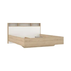 Letti Matrimoniali > Dmora Letto matrimoniale rovere e bianco 169x216cm - Rose Marrone, Marrone Rovere