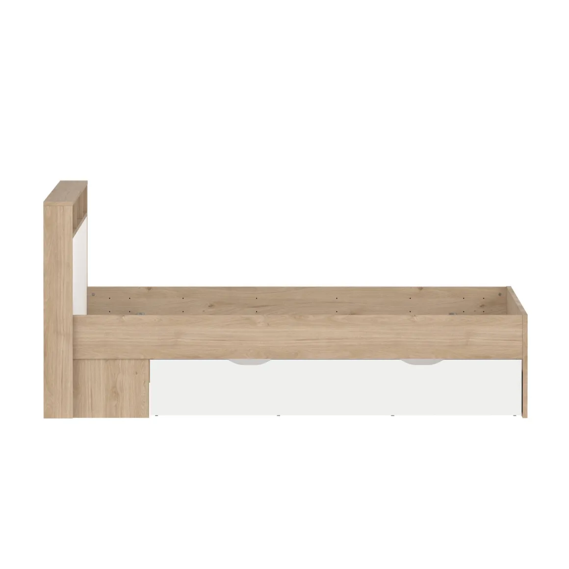 Letto matrimoniale rovere e bianco 169x216cm rivestimento in ecopelle - Enteng