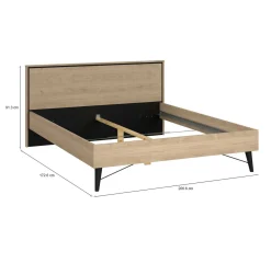 Letto matrimoniale rovere 172x206cm accogliente - Lala