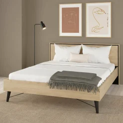 Letti Matrimoniali > Dmora Letto matrimoniale rovere 192x206cm - Ghebbo Marrone Rovere