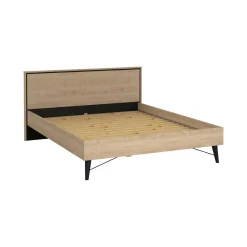 Letti Matrimoniali > Dmora Letto matrimoniale rovere 192x206cm - Ghebbo Marrone Rovere