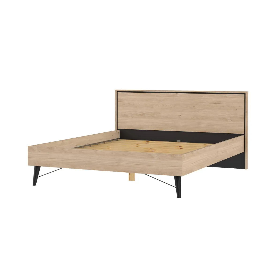 Letti Matrimoniali > Dmora Letto matrimoniale rovere 192x206cm - Ghebbo Marrone Rovere