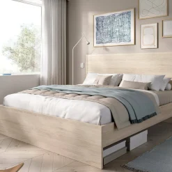 Letto matrimoniale rovere 205x166cm - Lana
