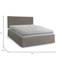 Camera Da Letto > Dmora Letto matrimoniale tortora 5x170cm imbottito - Alfredo Grigio