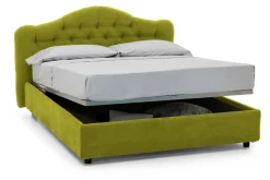 Letto Matrimoniale Verde Materasso Incluso Sfoderabile, Contenitore Made in Italy - Alfer