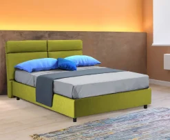 Letto Matrimoniale Verde Materasso Incluso Sfoderabile, Contenitore Made in Italy - Annus