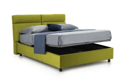 Letto Matrimoniale Verde Materasso Incluso Sfoderabile, Contenitore Made in Italy - Annus