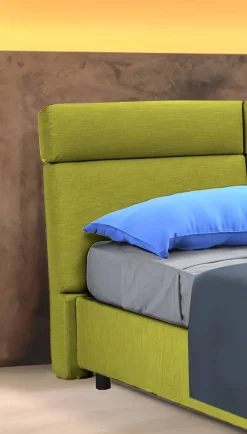 Letto Matrimoniale Verde Materasso Incluso Sfoderabile, Contenitore Made in Italy - Annus
