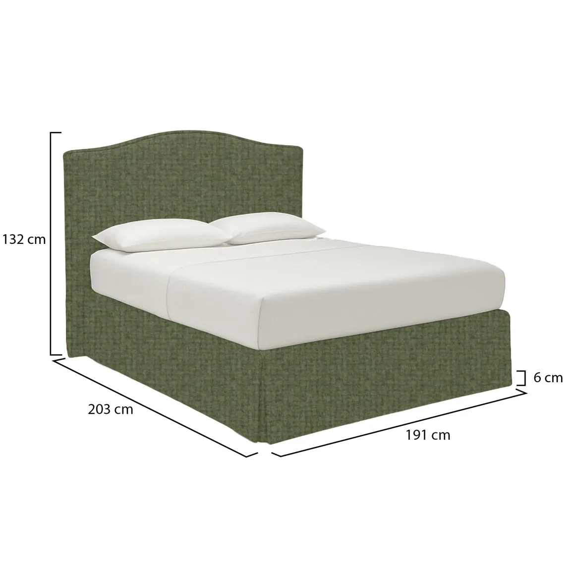 Letto Matrimoniale Verde Sfoderabile Contenitore, Dimensione Materasso 160x190 cm - Turania