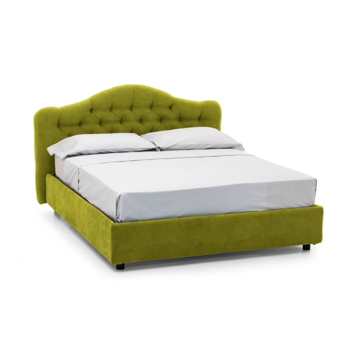 Letti Matrimoniali > Dmora Letto Matrimoniale Sfoderabile Contenitore, Dimensione Materasso 160x190 cm Made in Italy - Brienno Verde
