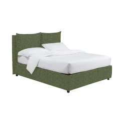 Letto Matrimoniale Verde Sfoderabile Contenitore, Dimensione Materasso 160x200 cm - Davoli