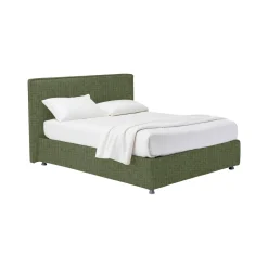 Letto Matrimoniale Verde Sfoderabile Contenitore, Dimensione Materasso 160x200 cm - Lenta