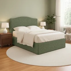 Letto Matrimoniale Verde Sfoderabile Contenitore, Dimensione Materasso 160x200 cm - Orgiano