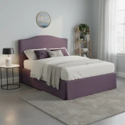Letto Matrimoniale Viola Lilla Sfoderabile Contenitore, Dimensione Materasso 160x190 cm - Turania